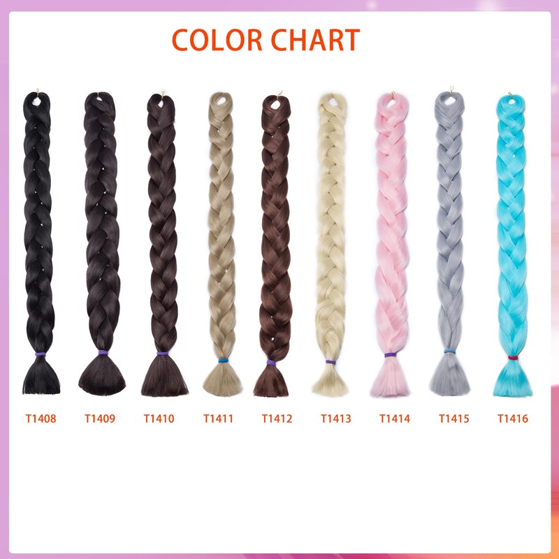 Silk-co Jumbo Braid Synthetic Hair 24" Hair Braiding Extensions Premium