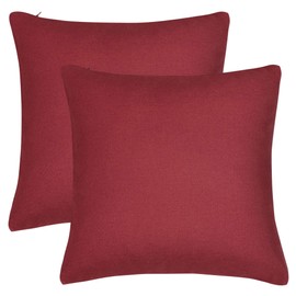 PiccoCasa 2 Pcs Waterproof Throw Pillow Covers, 20 x 20 Inch, Decorative Cushion Covers, Sofa Pillowcase for Couch Bedding Livingroom Garden Patio Home Decor, Red
