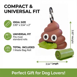 LZSOMPK Cute and Functional Dog Poop Bag Holder for Leash Sturdy Dog Poop Bag Dispenser Includes 1 Roll 15 Bags