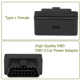 SinLoon OBD Power Adapter PD 30W OBD2 Power Charger OBD to Type-C Female Adapter Charger for Dash Camera GPS Mobile Phones, Tablets, DVR, Radar Detector