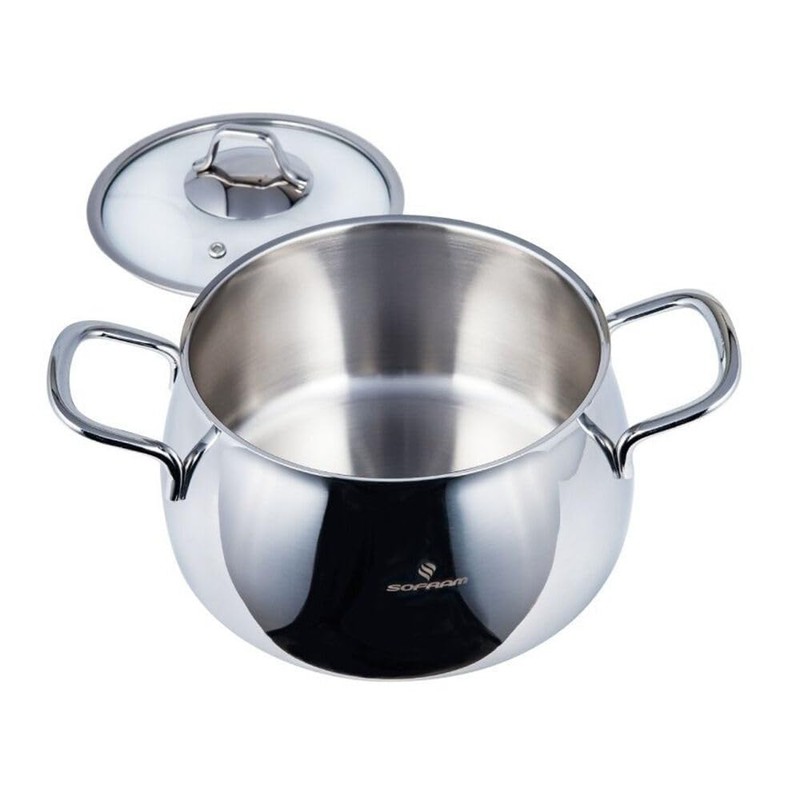Venus Stainless Steel Deep Stock Pot with Glass Lid Soup