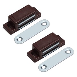 Set of 2 Magnetic Cabinet Door Catch Closer - Heavy Duty Magnetic Closures Best for Cabinet Doors, Cupboards, Drawers and Shutters, Cabinet Magnetic Latch Easy Install (Brown)