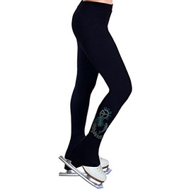 NY2 SPORTSWEAR Figure Skating Practice Pants with Rhinestones R162 - Adult Sizes- (Adult Extra Large) Black
