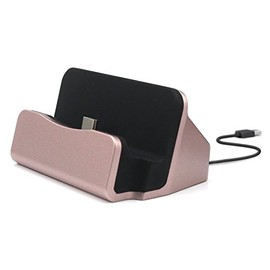 AXYO USB Type-C Charging Stand Charging Cradle Desktop Holder Data Sync Type C Charging Cradle for Type-C Port Devices, Rose Gold