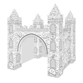 EXCEART 1 Set Colorizing 3D Castle Paper Fairy Tale Castle Paintable Cardboard Castle Kids Art Craft Supplies for Indoor Outdoor Fun