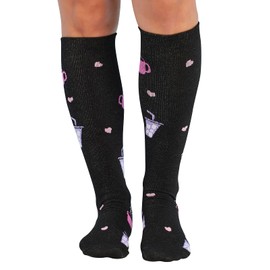 Cherokee Printsupport Women 10-15 mmHg Support Socks, Regular, Nurse Fuel - Nurse Fuel,Regular