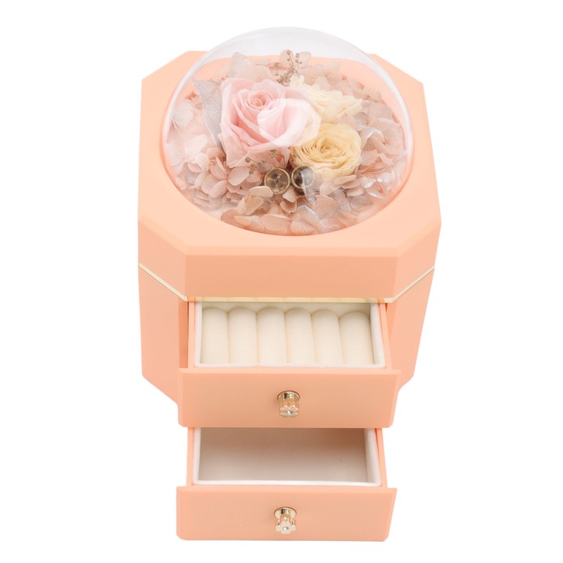 Forever Flower Double Drawer Octangle Gift Jewelry Packaging Storage Jewelry
