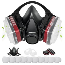 ANUNU Chemical Respirator Mask, Reusable Face Protection for Paint, Dust, Polishing, Spraying, Epoxy Resin, Sanding