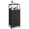 WLIVE Tall Nightstand with 4 Fabric Drawers & Open Shelf,