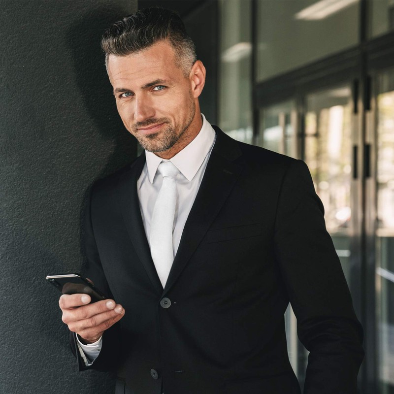 MASADA Mens Tie Handmade & Carefully Crafted 6cm Wide, White