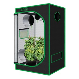 Green Hut 24"x36"x60"Grow Tent for Plants Mylar Hydroponic Grow Tents Indoor Grow Room for Plant Fruit Flower Veg with Removable Waterproof Floor Tray