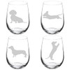 MIP Set of 4 Wine Glass Goblet Dachshund Collection (17