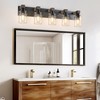 Farmhouse Bathroom Vanity Light Fixtures, Rustic 5-Light Wood Vanity Lights