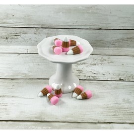 AGD Christmas Craft Supply - Artificial FAKE Resin Candy Corn Gingerbread White Tan Pink (AGD#2305-101 10pc)