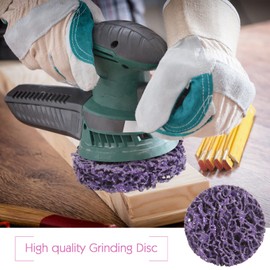 Pack of 15 CSD Disc Sanding Disc, 2 Inch Purple Coarse Cleaning Disc, Roller Sanding Disc, Nylon Fabric Disc, Paint Removal, Polishing with Sanding Pad, Holder for Angle Grinders, 50 mm