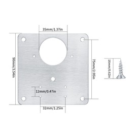 Pack of 20 Cabinet Hinge Repair Plates, Kitchen Hinge Repair Plates, Screw-On Hinges Repair Clips with Hole, Furniture Hinge Plate for Cupboard, Furniture, Drawer, Window