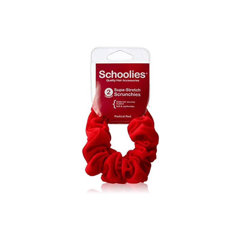 Schoolies Hair Accessories Scrunchie 2 Pieces, Radical Red