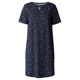 CALIDA Women's Sweet Dreams Night Shirt, Opaque, Peacoat Blue, 44-46