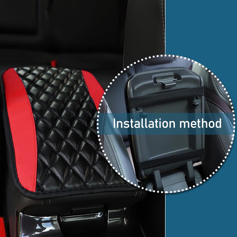 Ziciner Leather Car Center Console Armrest Pad, PU Waterproof Auto
