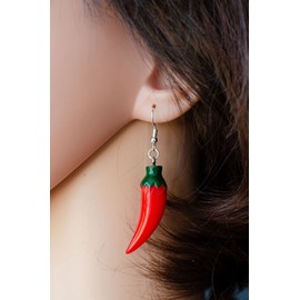 Chili Earrings Hot Chillies Pepperoni Peppers Mexico Miniblings Red Salsa 4Cm