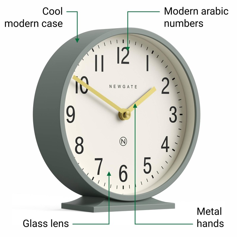NEWGATE® Q Mantel Clock | Modern Classic Round Mantel Clock