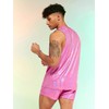 Verdusa Men's 2 Piece Metallic Outfit Sleeveless Tank Top and