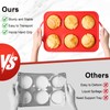 Puyeipt Jumbo Muffin Pan with Metal Frame, 6 Cup Large