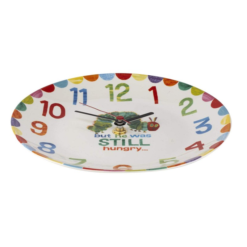 Portmeirion VHC79180-XD The Very Hungry Caterpillar Clock, Yellow, Green and