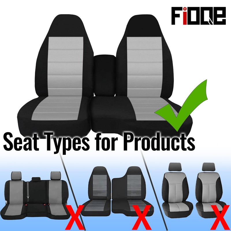 Fioqe Front 60/40 Split Bench Seat Covers with Console Armrest
