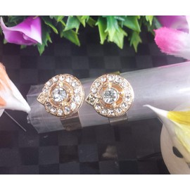 Touchstone Indian Bollywood Pretty Ethnic Studded Diamond Look Designer Jewelry Toe Rings In Gold Tone For Women.