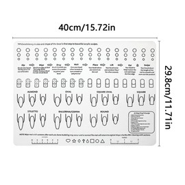 rflaueo 1pc Acrylic Nail Training Mat Manicure Art Practice Mat Foldable Washable Table Pad Nail Practice for Application Practice Manicure Tools (U72-1)