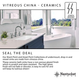 Nantucket Sinks UM-15x12-B 15-Inch by 12-Inch Oval Ceramic Undermount Vanity Sink, Bisque