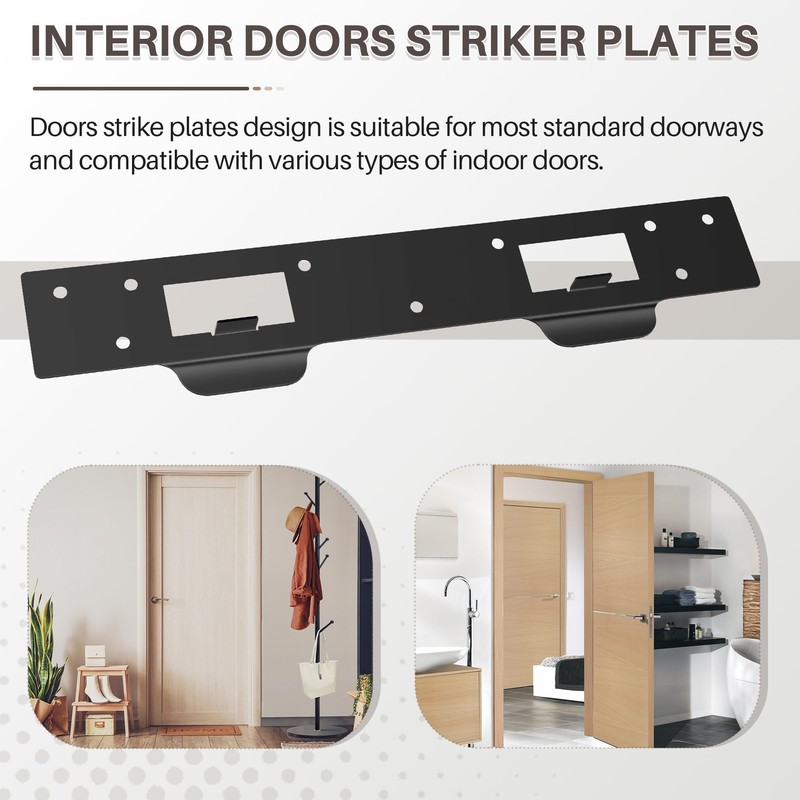 Double Hole Door Strike Plate, 5-1/2 in to 6 in