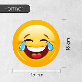 Smile Sticker Tears I kfz308 I Round Diameter 15 cm I Sticker Laughing for Laptop Scooter Motorcycle Car Door and More I Weatherproof