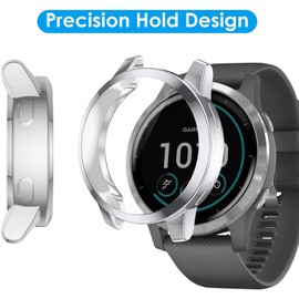 Flesh Leaf Compatible with vivoactive 4 Case, Screen Protector Frame Scratched Resistant Protector Cover Case for vivoactive 4 Smartwatch (Transparent)