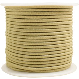 ZHFMLY Lt Brown Elastic Cords 2mm 2/25 inch 48ft Elastic Stretchy Rope String for Bracelets,Small Bungee Shock Cord for DIY Crafts Beading and Sewing (ZH176)