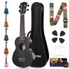 AODSK Soprano Black Ukulele for Beginner 21 Inch Ukelele with