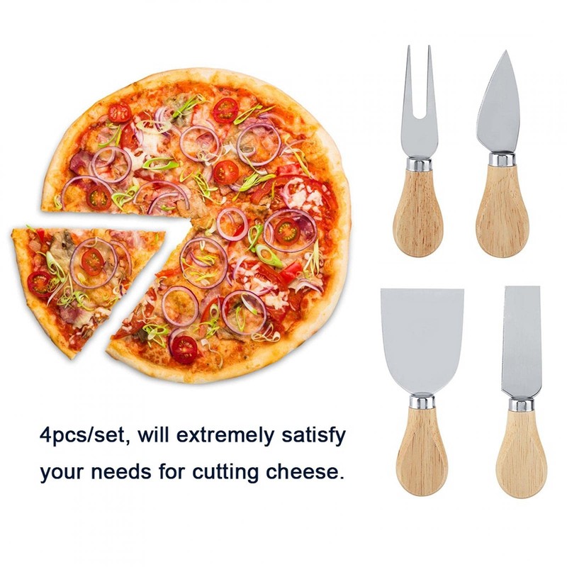 Juego de 4 Cuchillos Multifuncionales para Queso con Mango de