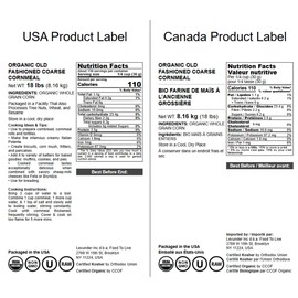 Food to Live Organic Old Fashioned Cornmeal Coarse, 18 Pounds – Non-GMO, Whole Grain, Vegan, Kosher, Bulk Yellow Milled Maize, Great for Baking Cornbread, Pancakes, and Tortillas. Made in USA