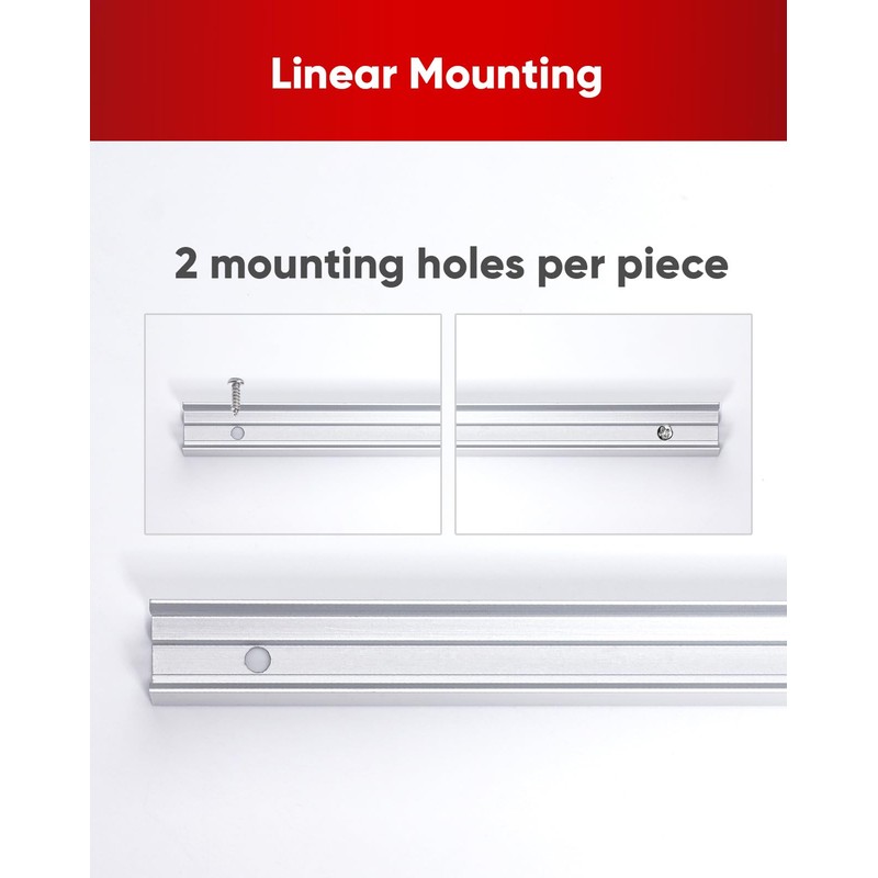 Shine Decor 3.3FT/1M Aluminum Track Channel Mounting Bracket, for 8x16mm
