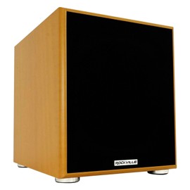 Rockville Rock Shaker 10" Inch Wood 600w Powered Home Theater Subwoofer Sub