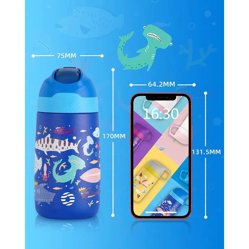 Botella Fjbottle Libre De Bpa Con Popote, 350 Ml