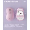 SOLAKAKA SM66 Pink Silent Dual Mode 2.4GHz Wireless Mouse, Adjustable