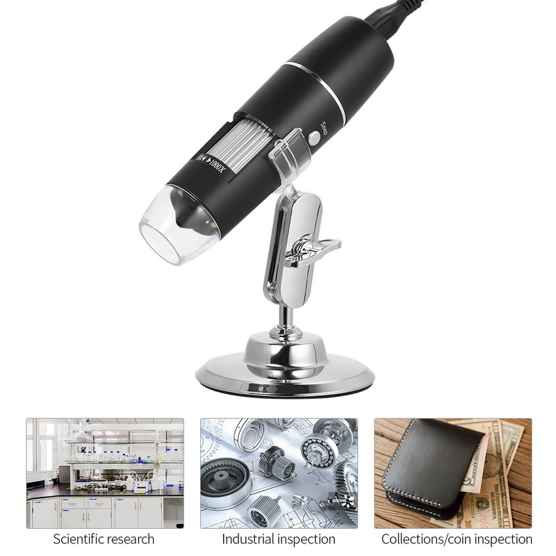 1000X Magnification USB Digital Microscope with Stand Magnifier with 8-LED