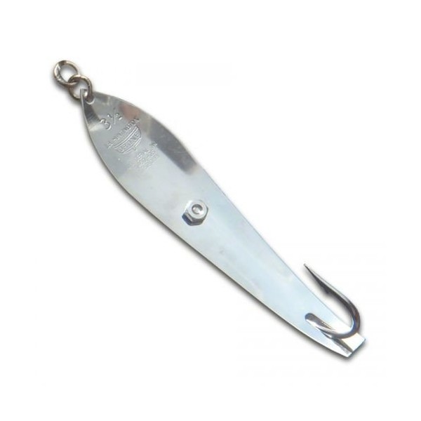 Huntington 3-1/2Z 1/8-Ounce Drone Spoon, 5 1/2-Inch Blade, Size 10/0 Hook, Stainless Steel Finish