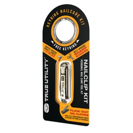 True Utility NailClip Kit - Keyring Manicure Travel Set - Nail Clipper, Scissors & Nail File
