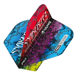 RED DRAGON Yin Yang Double-Sided Peter Wright Snakebite Green, Blue and Red Standard Dart Flight 3 Sets per Pack (Total 9 Dart Flights)