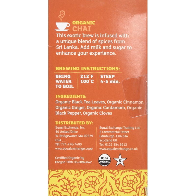 Equal Exchange Organic Chai, 20 Count (Pack of 3)