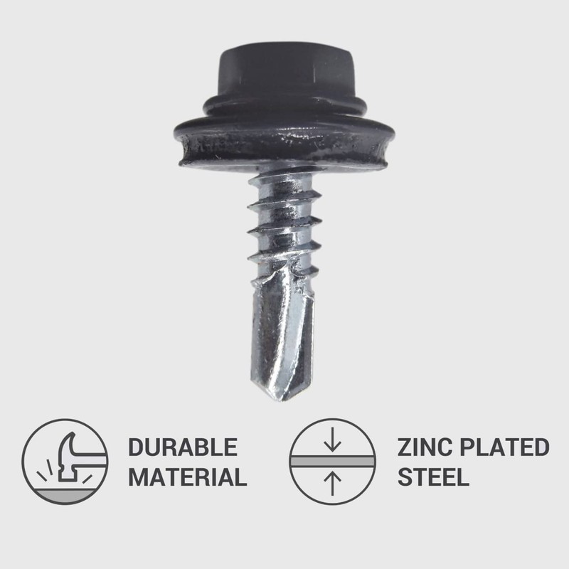 Marcopol Pack of 25 Metal Roofing Screws 4.8 x 19