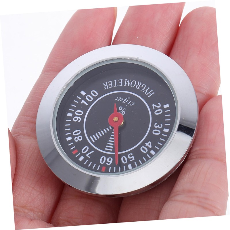 Kisangel Hygrometer Hydrometer Humidity Meter Humidor Humidity Gauge Alloy Stainless